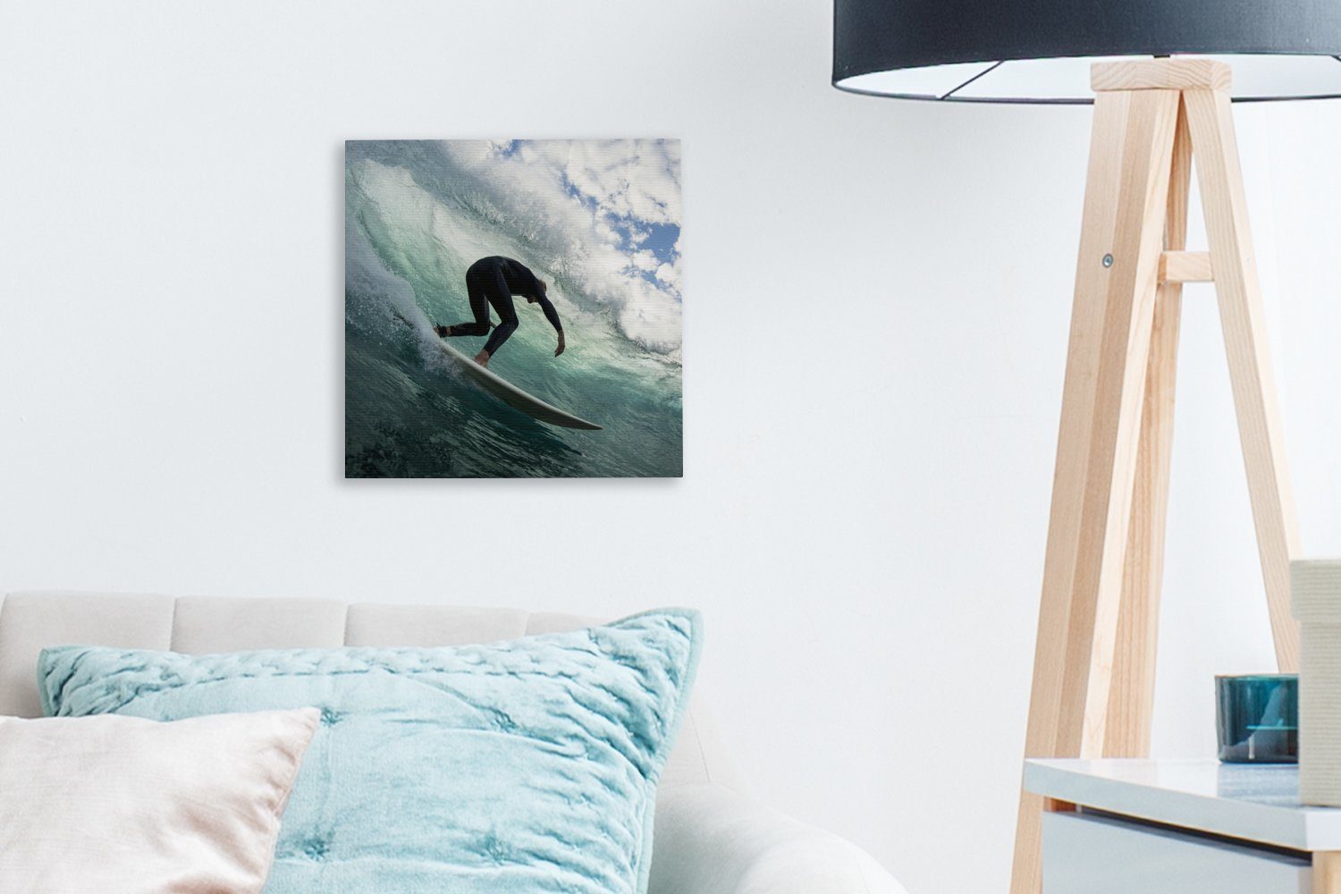 Wohnzimmer (1 Surfer Bilder auf OneMillionCanvasses® für St), Leinwand Schlafzimmer Wellen, Leinwandbild