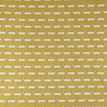 Vorhang SCHÖNER LEBEN. Vorhang Fryett`s Dackel Dachshund senf gelb 245cm, SCHÖNER LEBEN., Smokband (1 St), blickdicht, Baumwolle, handmade, made in Germany, vorgewaschen