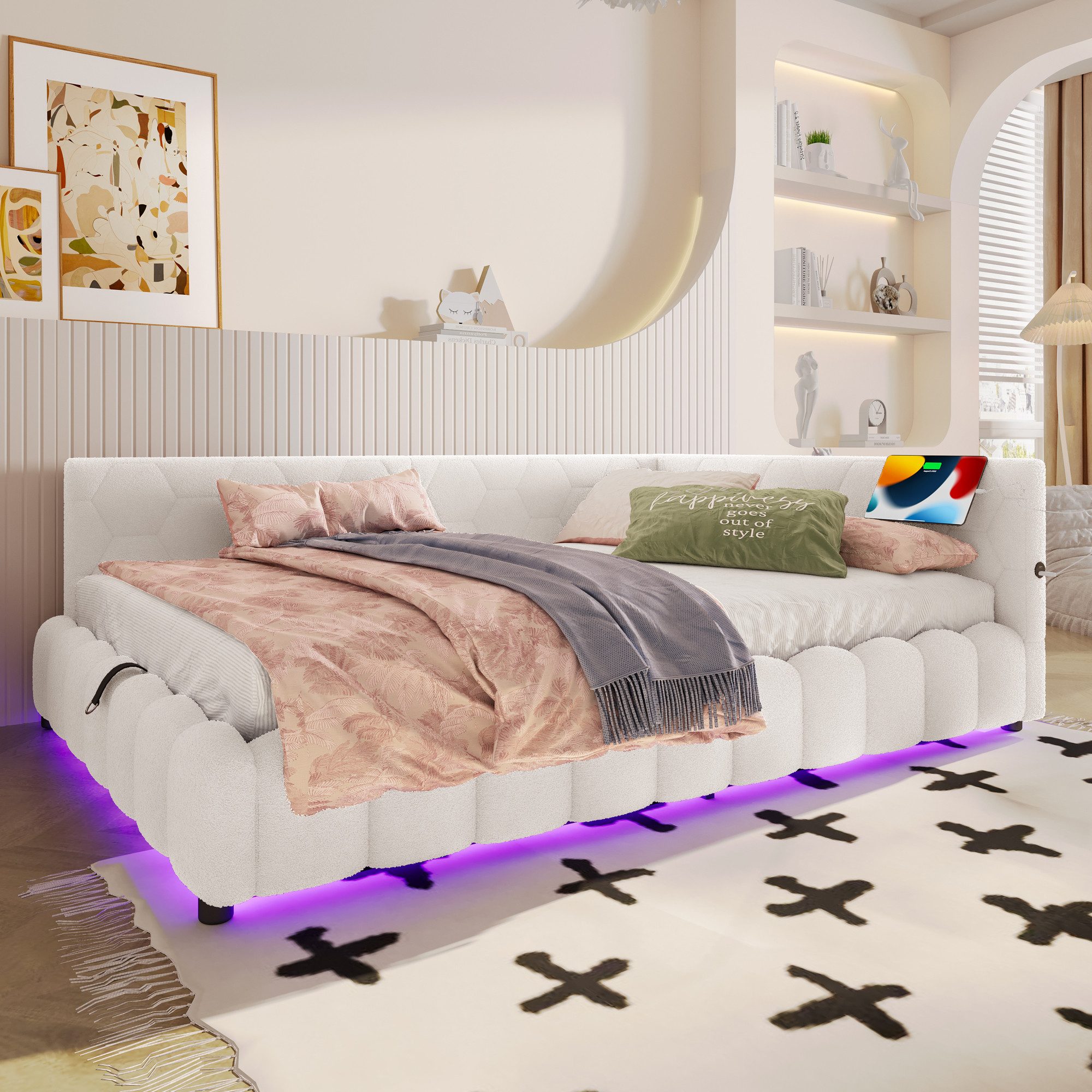 Flieks Daybett, Hydraulisches Polsterbett Tagesbett Schlafsofa 140x200cm mi günstig online kaufen