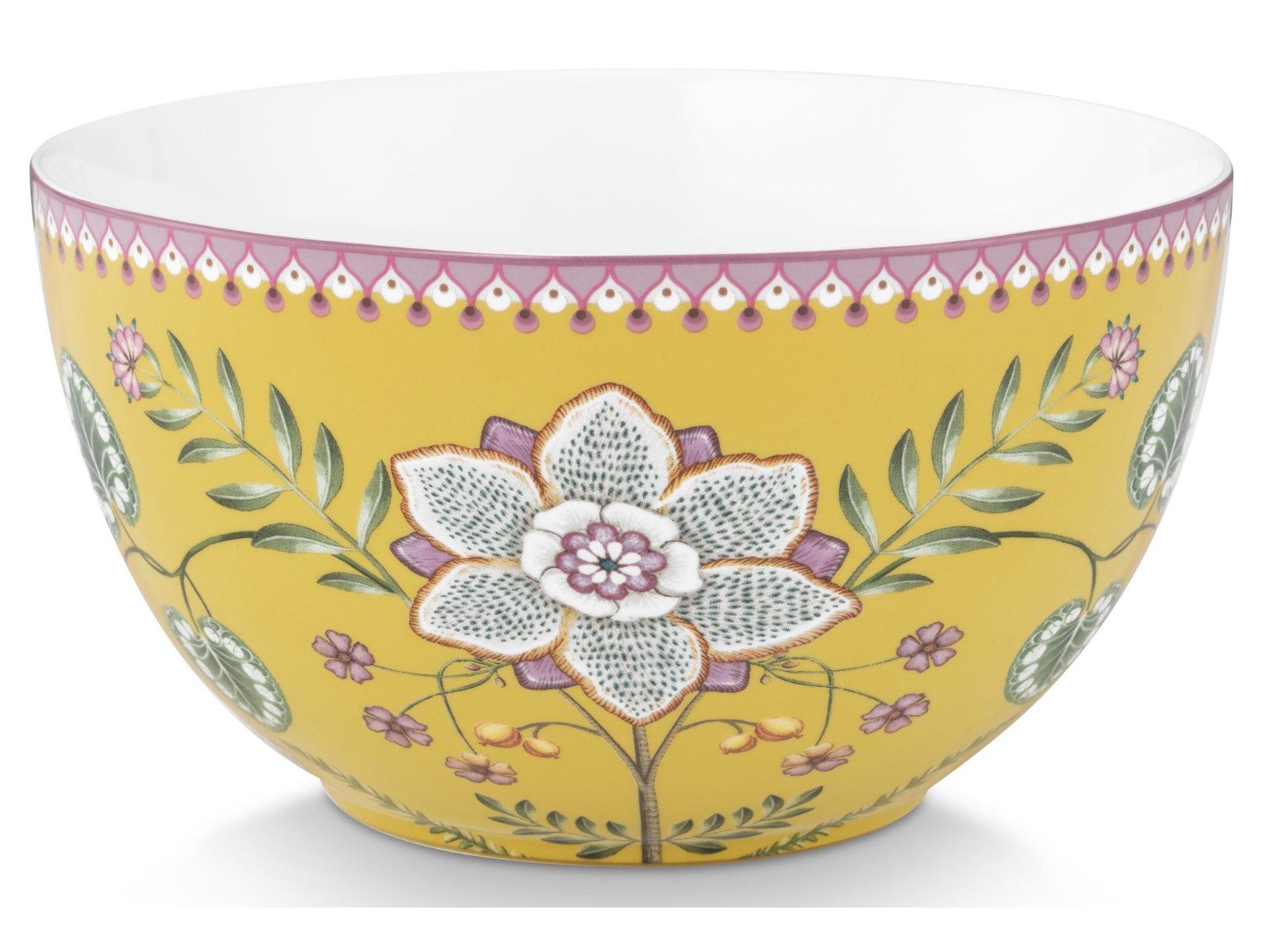 PiP Studio Salatschüssel Lily&Lotus Yellow Bowl 18cm, Porzellan, (Bowls)