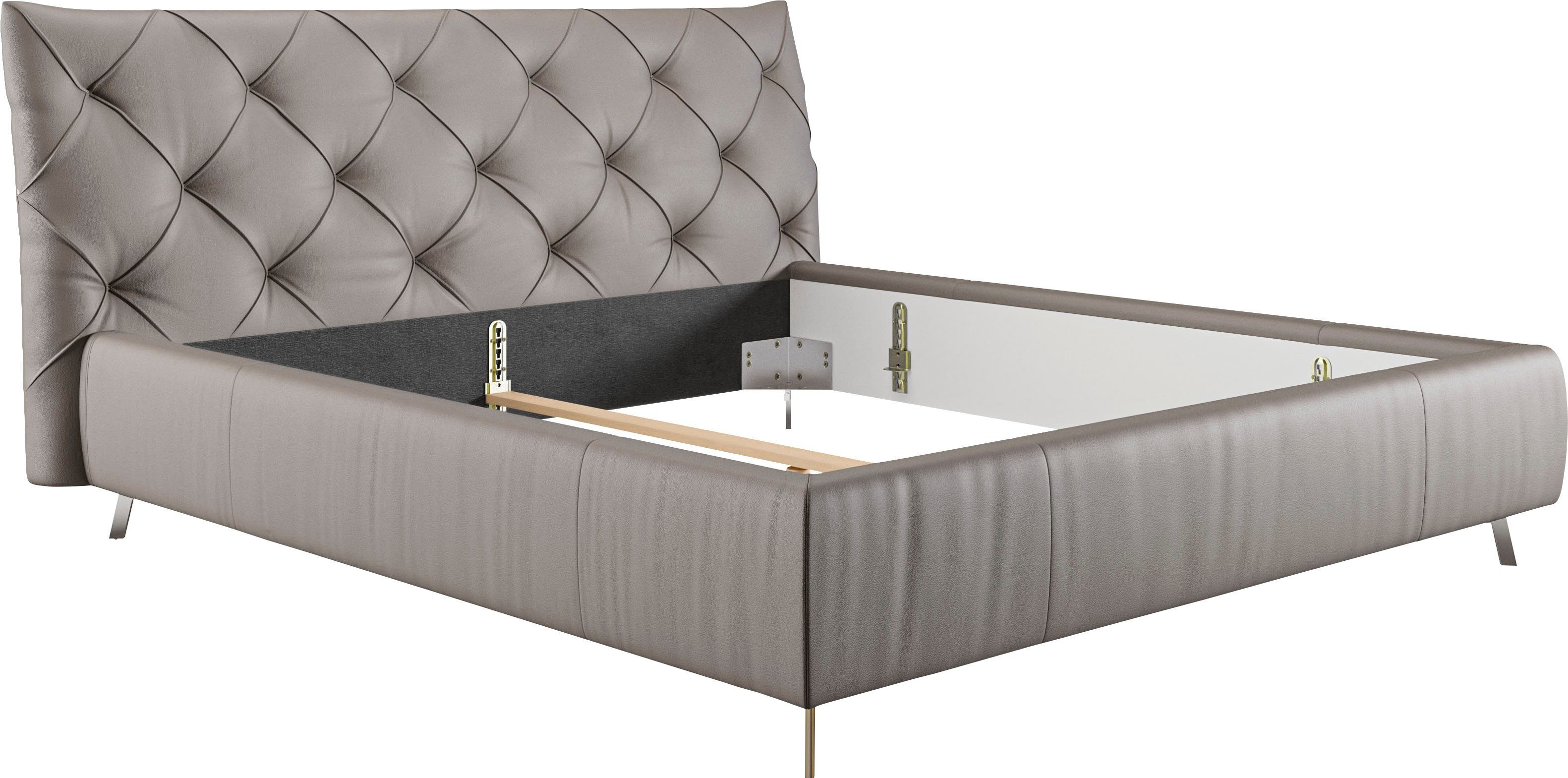 Home affaire Polsterbett Elloree in 4 Breiten bis 200cm, auch in Leder, Kopfteilhöhe 105cm, belastbar bis 280 kg, auch in Überlänge 220cm