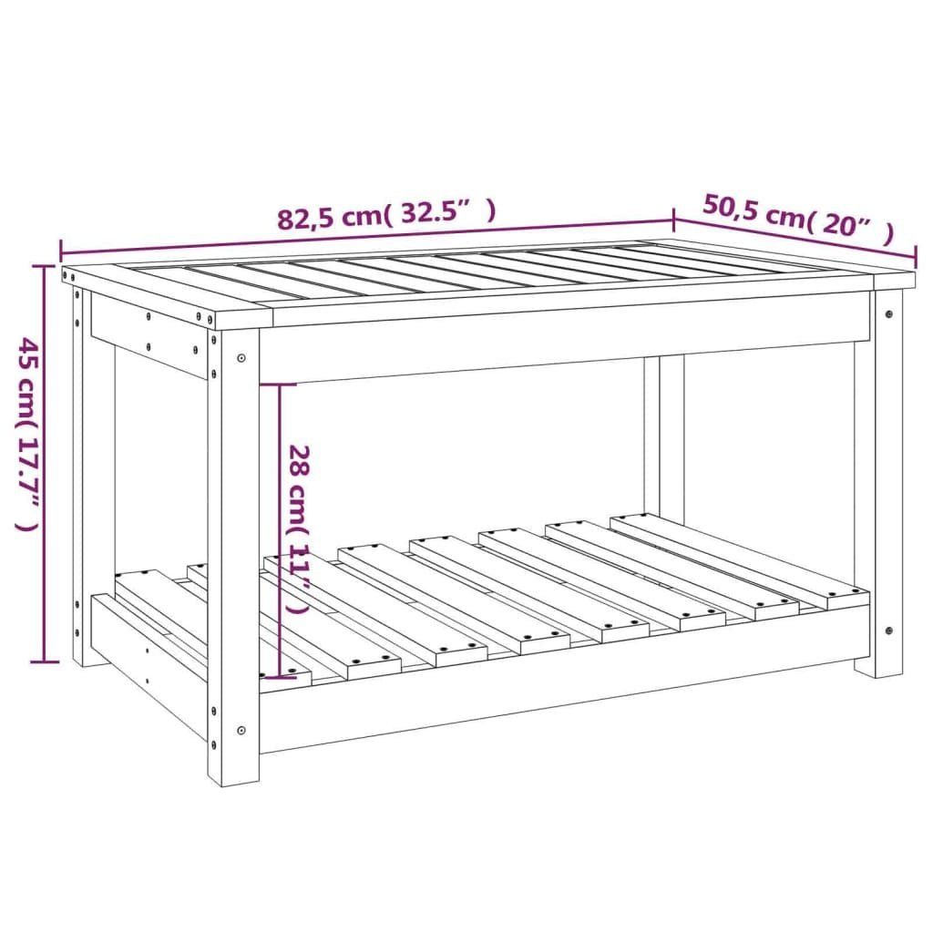 Massivholz Sofatisc Kiefer cm Couchtisch Weiß vidaXL Gartentisch Gartentisch 82,5x50,5x45