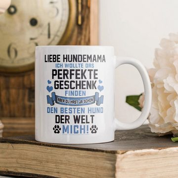 22Feels Tasse Beste Hundemama Frauchen Geschenk Hundeliebe Welpe Kaffeetasse Hund, Keramik, Made in Germany, Spülmaschinenfest