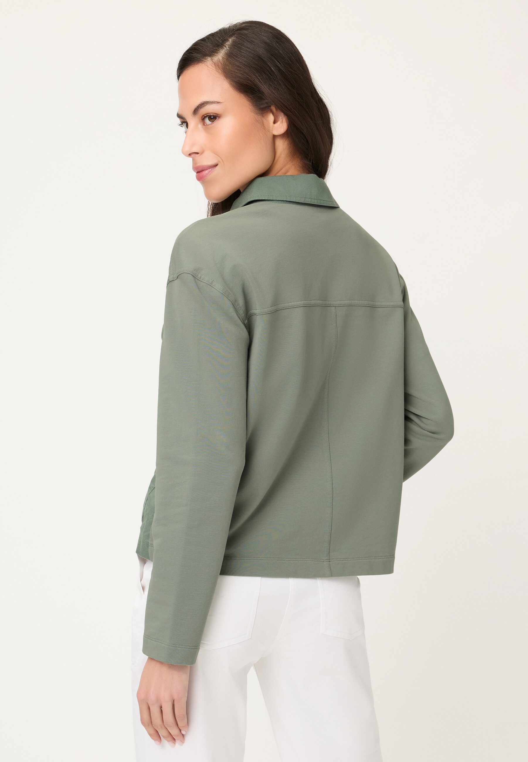 Olsen Sweatjacke Jerseyjacke im Materialmix