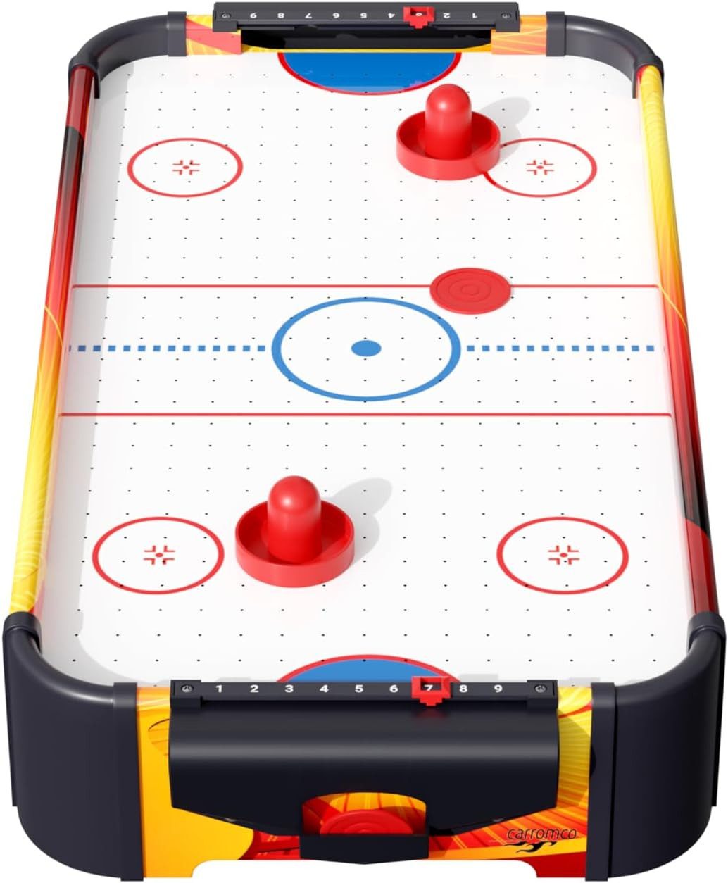 Carromco Air-Hockeytisch Mini Airhockeytisch Speedy-XT – Hockeytischaufsatz für 2 Spieler, 65x30x17 cm