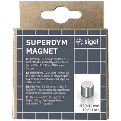 Sigel Magnet Sigel Neodym Magnet C5 "Strong" (x H) 10 mm x 10 mm Zylinder Silber