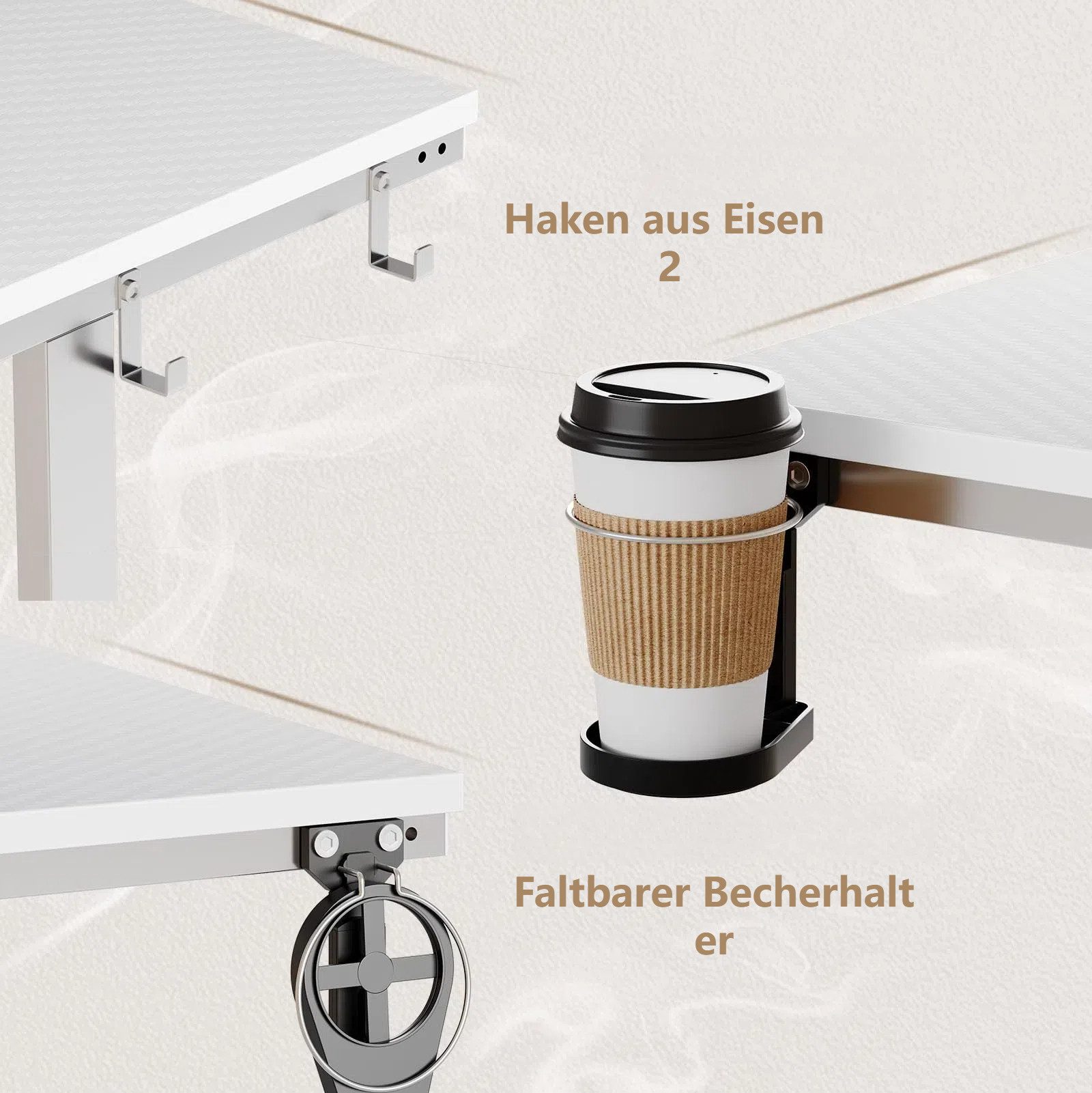 Bestier Gamingtisch 106cm×50cm×85cm Gaming Tisch, Schreibtisch mit LED (1 Tisch, PC mit Kohlefaseroberfläche), Stabiler Computertisch mit Kopfhörerhaken und Get – Bild 5 von 5