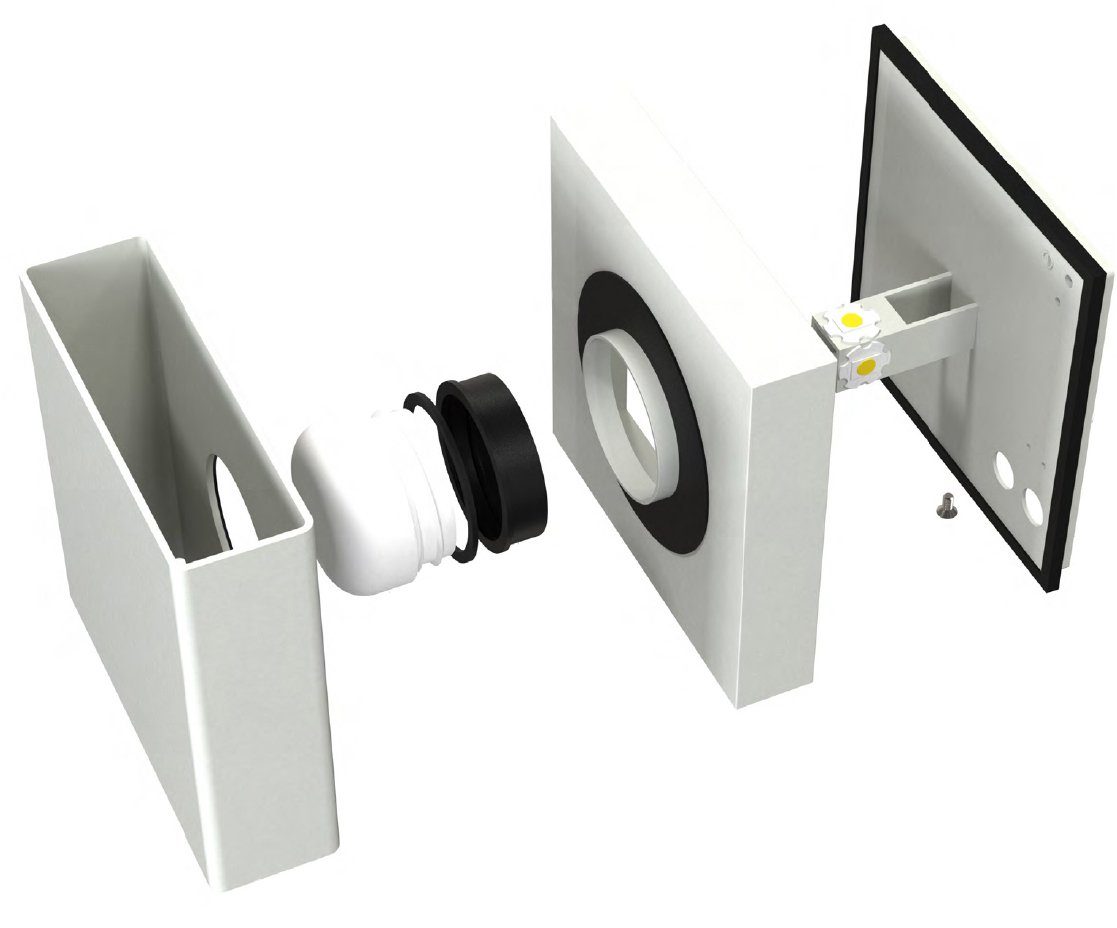 Nordlux LED Außen-Wandleuchte TURN, LED Schirm,inkl. Innen, IP54 Modul, fest für LED integriert, Drehbarer Magnet Außen Bad und