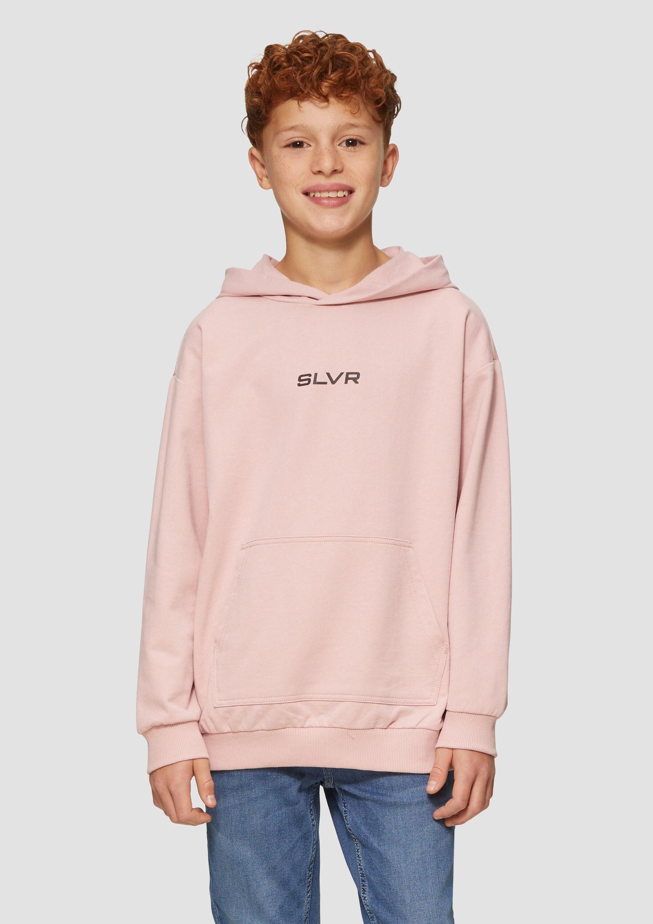s.Oliver Sweatshirt Sweatshirt Unisex Kapuzen-Sweatshirt mit Känguru-Tasche und Frontprint – Bild 4 von 5