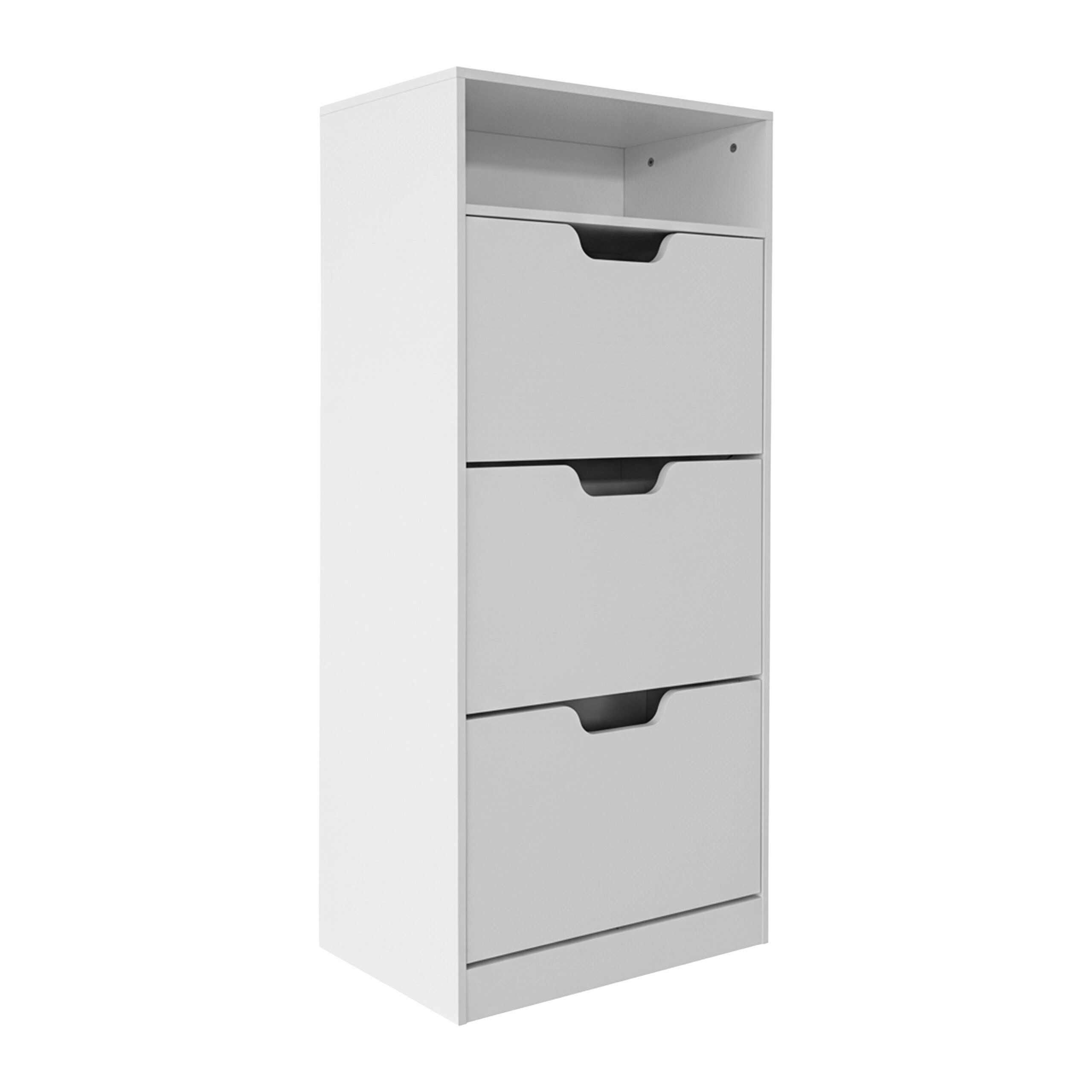 relaxdays Schuhkipper Schuhschrank Kipper mit offenem Fach (1 St), weiss, 60 cm