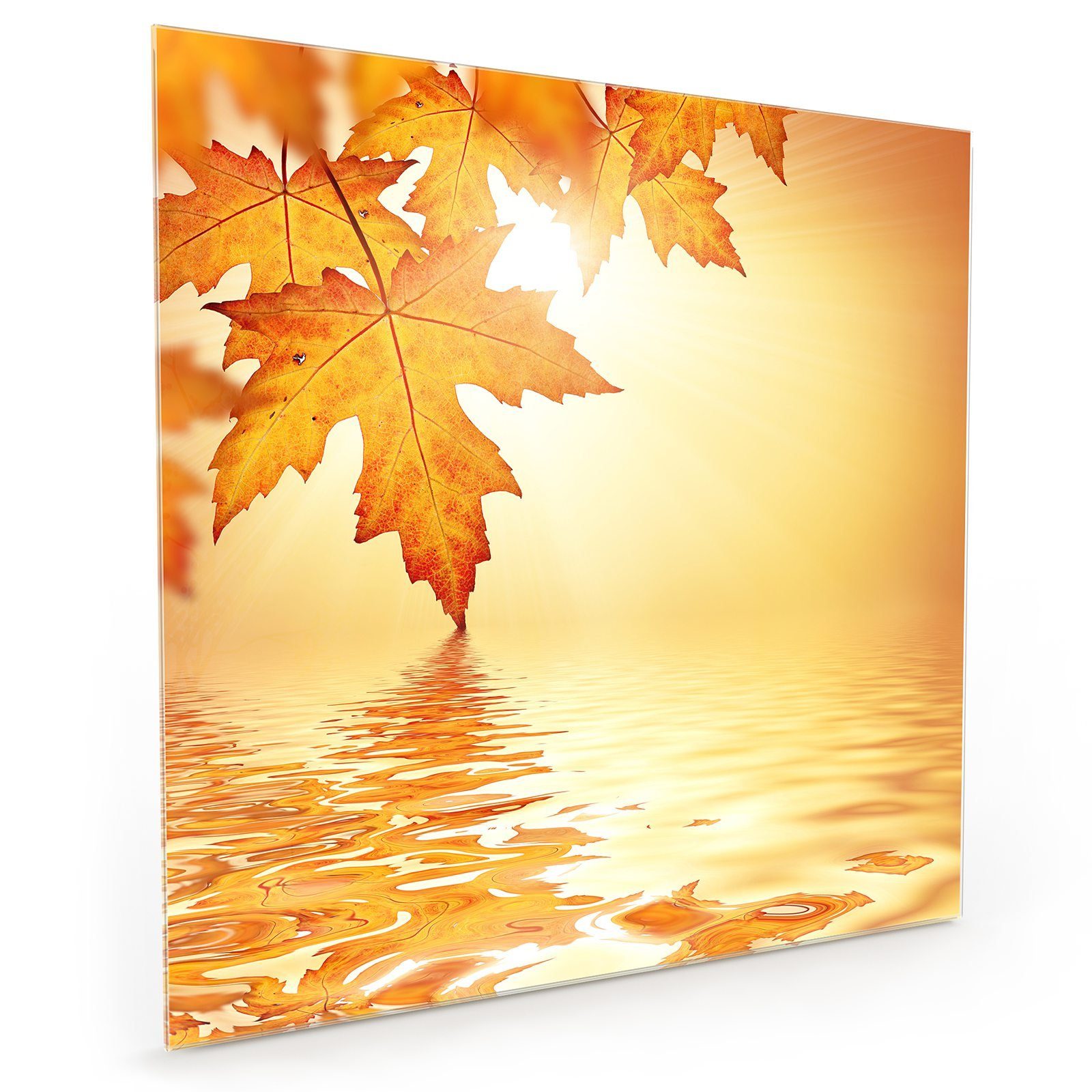 Motiv Küchenrückwand Herbstzweig mit Spritzschutz Küchenrückwand am Wasser Primedeco Glas