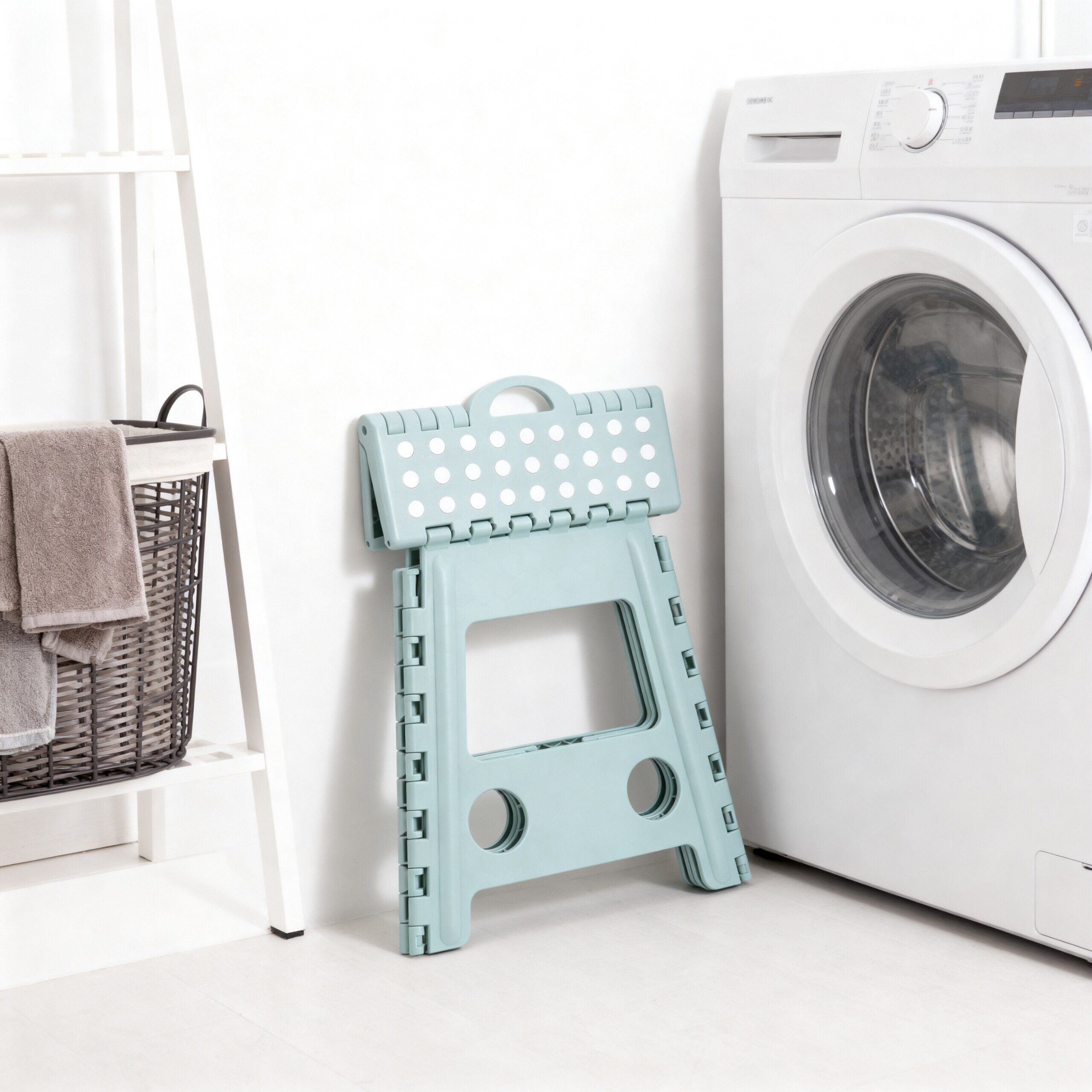 relaxdays Tritthocker Klapphocker faltbar XL, Salbei