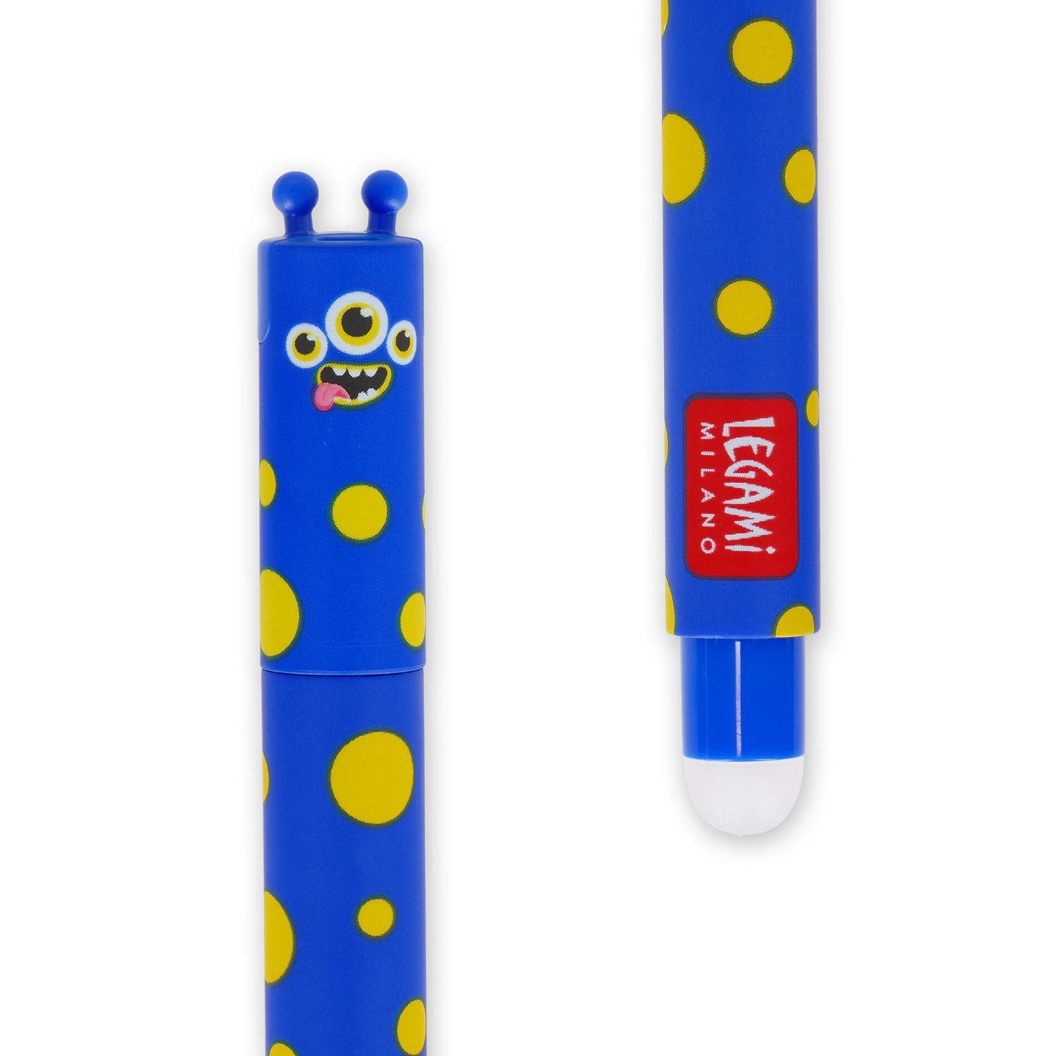 Legami Gelschreiber LEGAMI löschbarer Gel Stift MONSTER Schreibfarbe blau Stärke 0,7mm