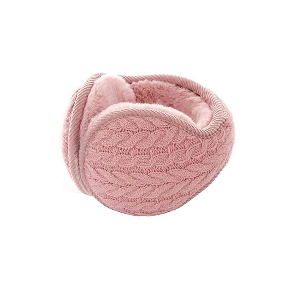 CTGtree Ohrenwärmer Ohrenschützer Damen Herren Rückentragend Earmuffs Plüsch Hanf rosa