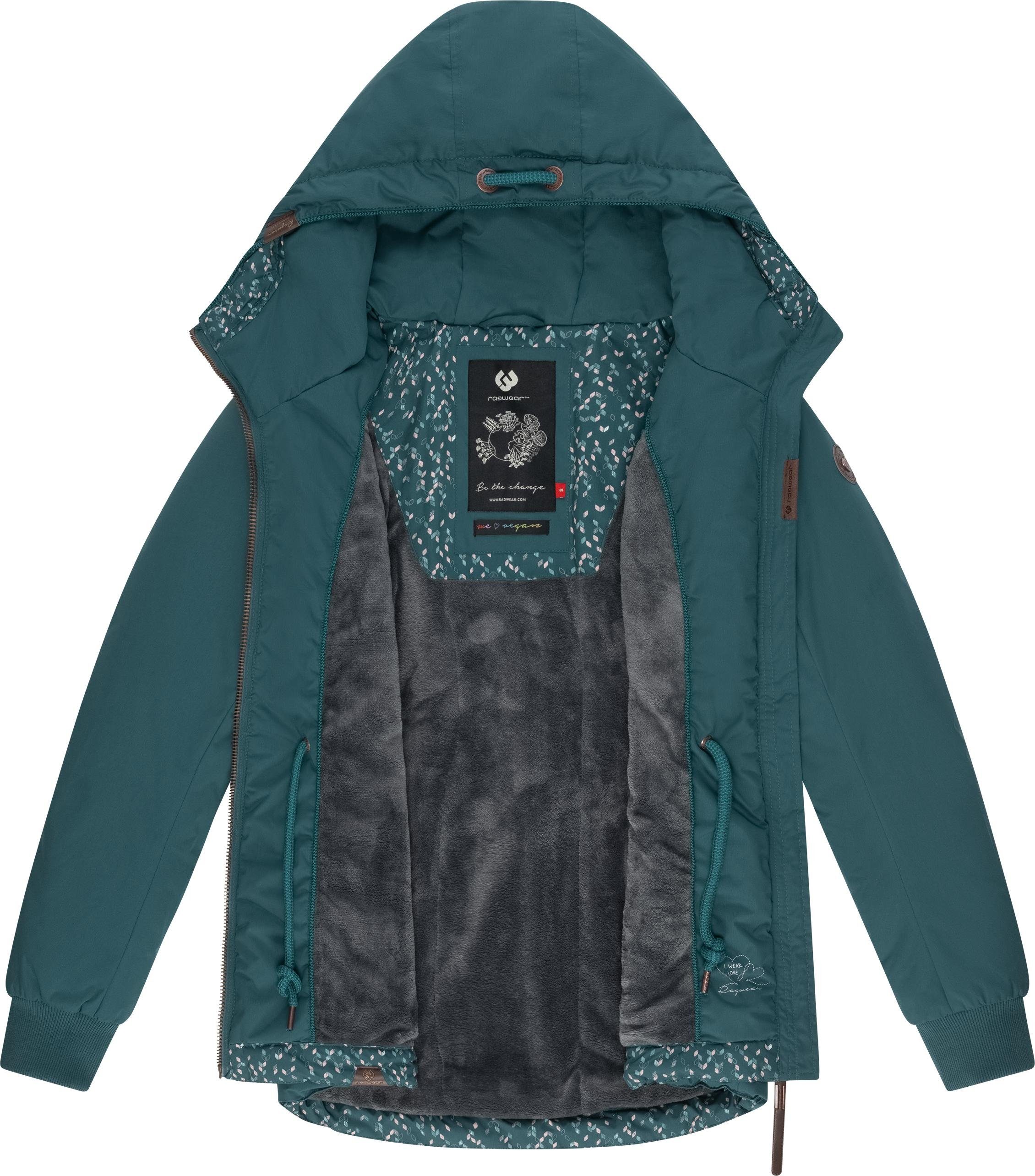 Winterjacke Ragwear Winter YM-Danka stylische mit Kapuze graugrün Outdoorjacke