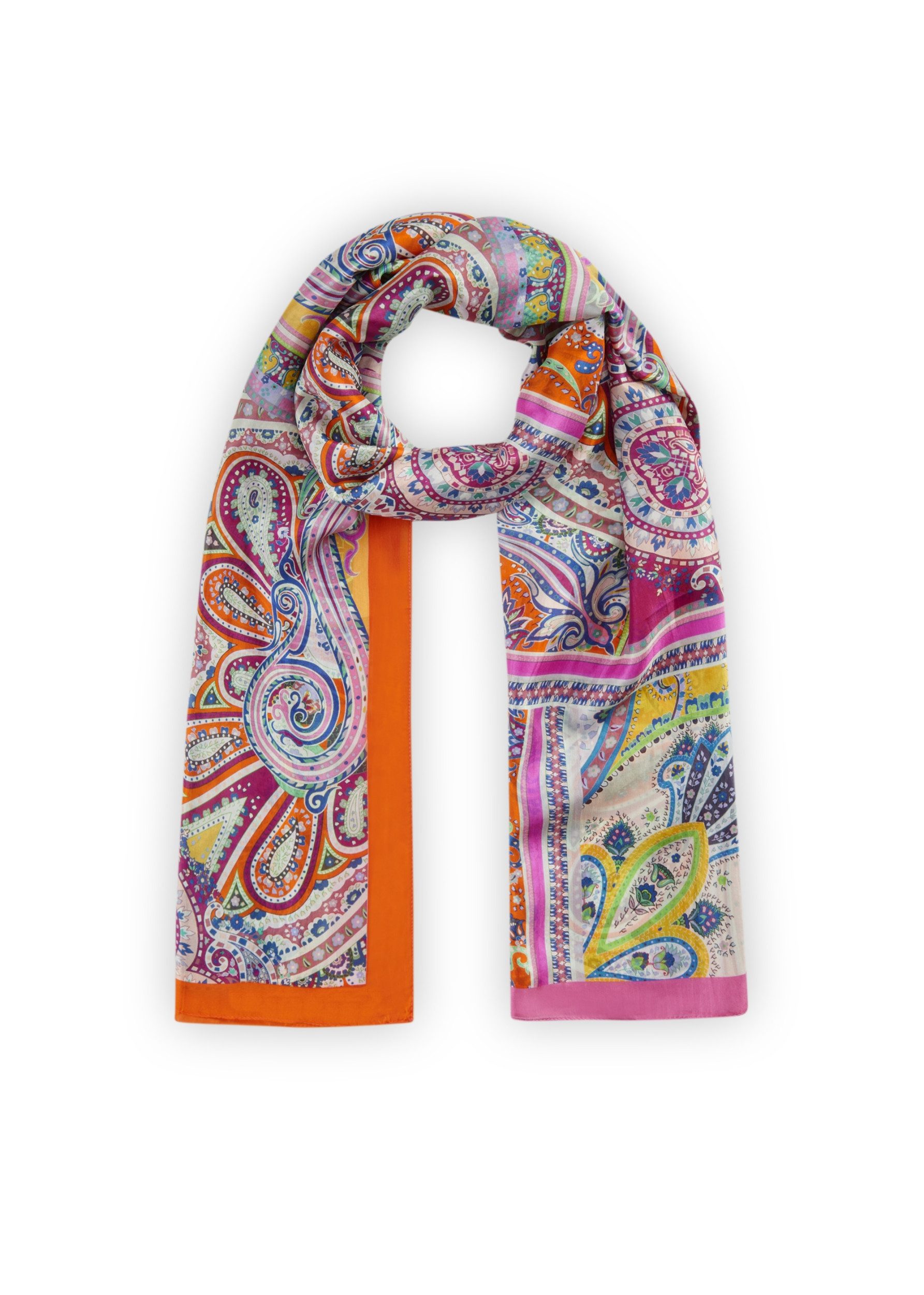 Strickmütze SCARF SILK PONGÉ PAISLEY pink-52X18