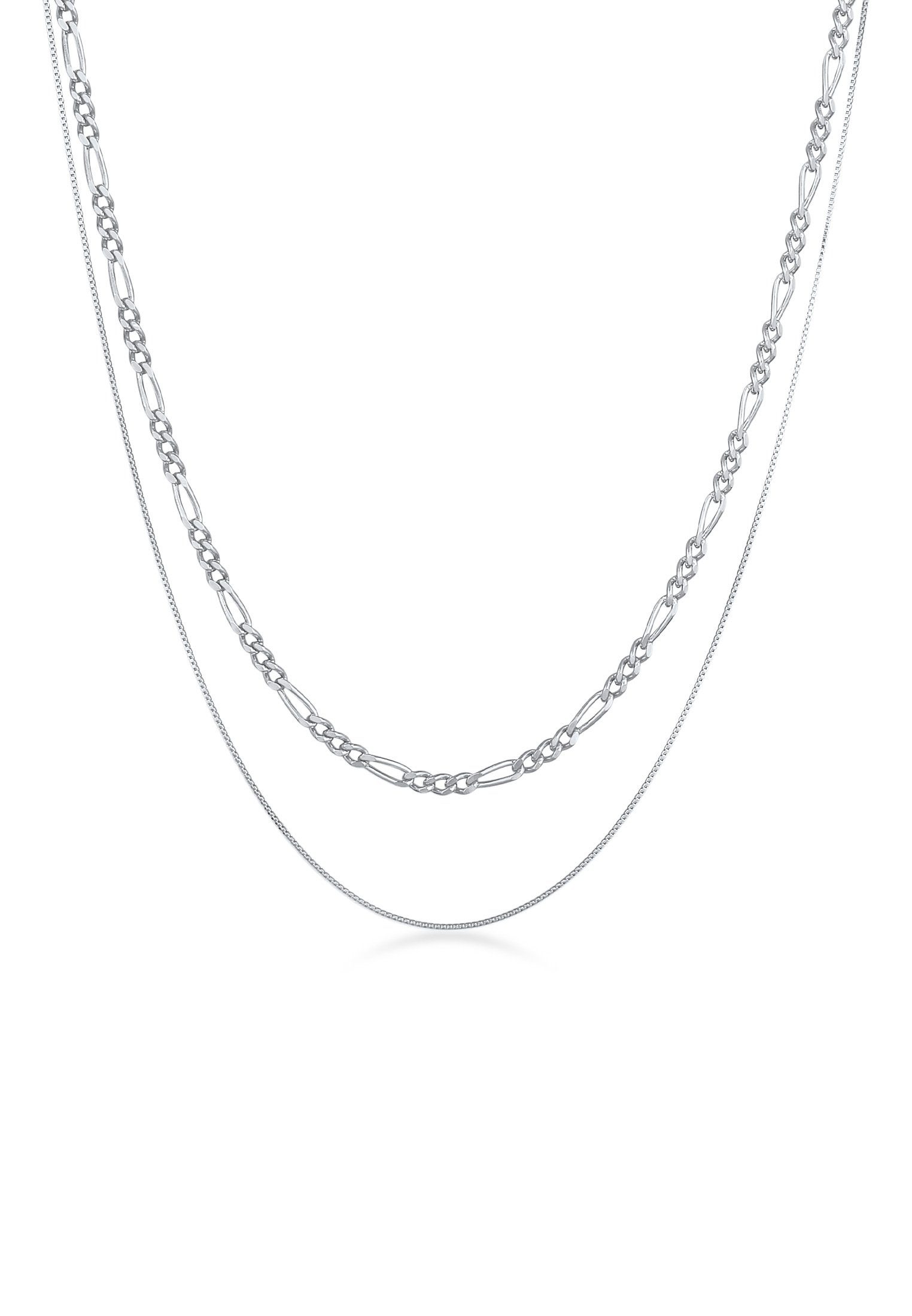 Silberkette Herren Ketten Set Figaro Venezia 925 Silber