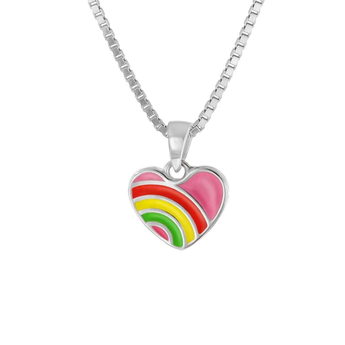 trendor Herzkette 41700, Mädchen mit Herz-Anhänger Silber 925 Collier