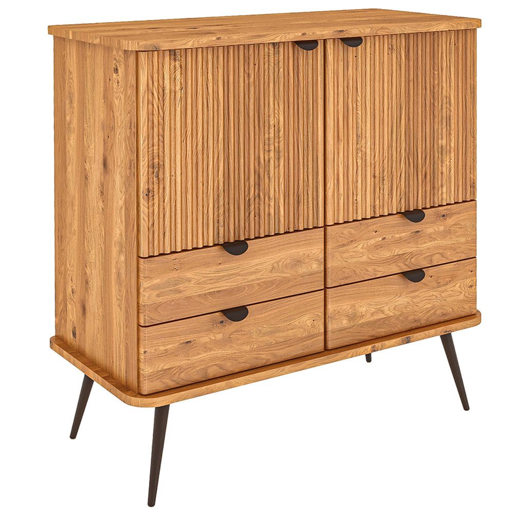 Lomadox Kommode KABALA-165, 97 cm breit, in Eiche massiv geölt, montiert