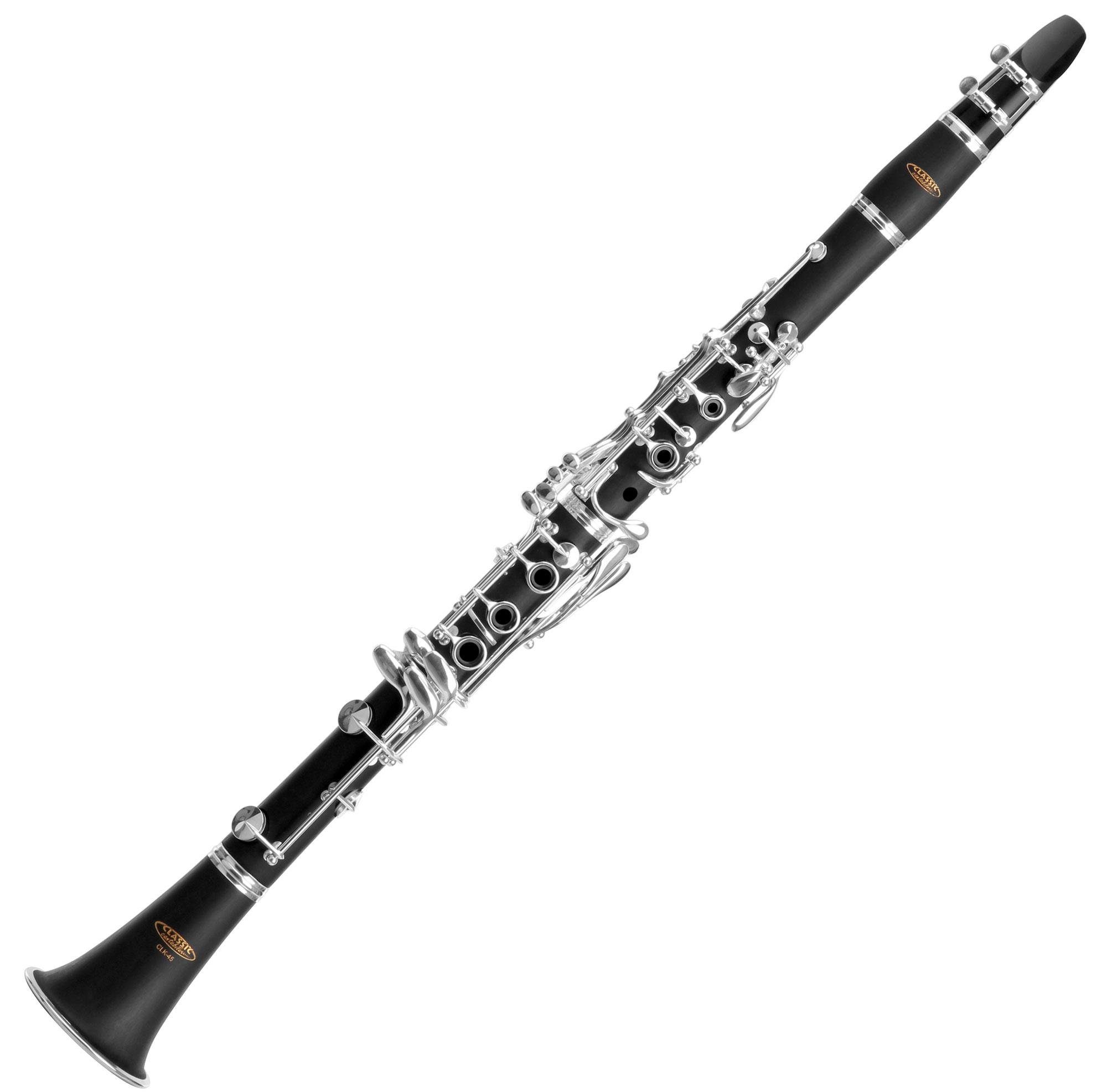 Classic Cantabile Klarinette CLK-45 - aus ABS-Kunststoff in Holzoptik Bb boehmisch, 17 Klappen, 5 Ringe - Mechanik versilbert - ideales Schülerinstrument