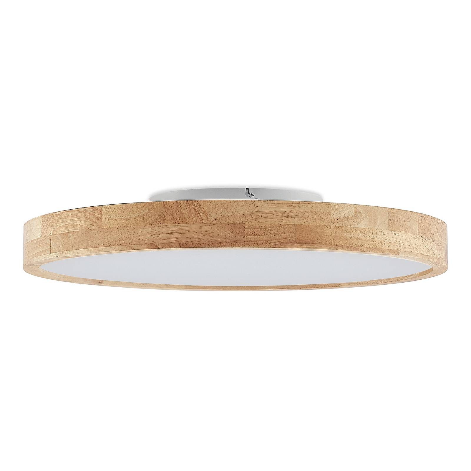 Lindby Deckenleuchten Lanira, LED, Holz Farbwechsel warmweiß / tageslicht I günstig online kaufen