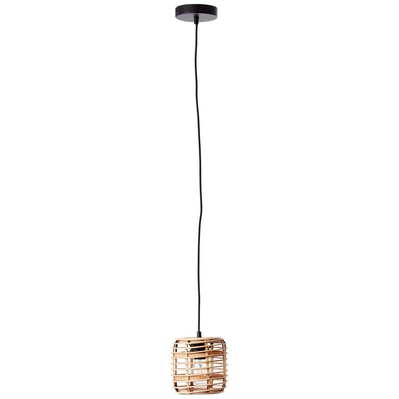 Brilliant Crosstown Pendelleuchte Pendelleuchte Crosstown, Bambus/Metall 16cm holz Lampe, hell/schwarz,