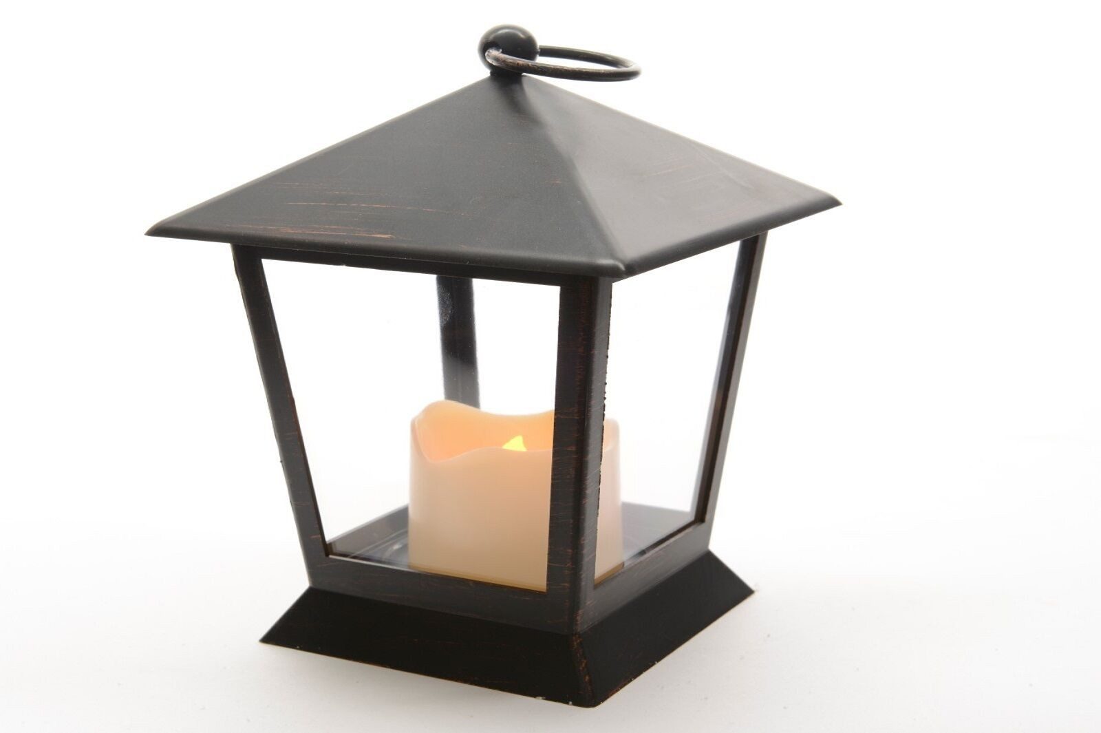 Lumineo LED Laterne LED Laterne schwarz antik 12x12x17cm