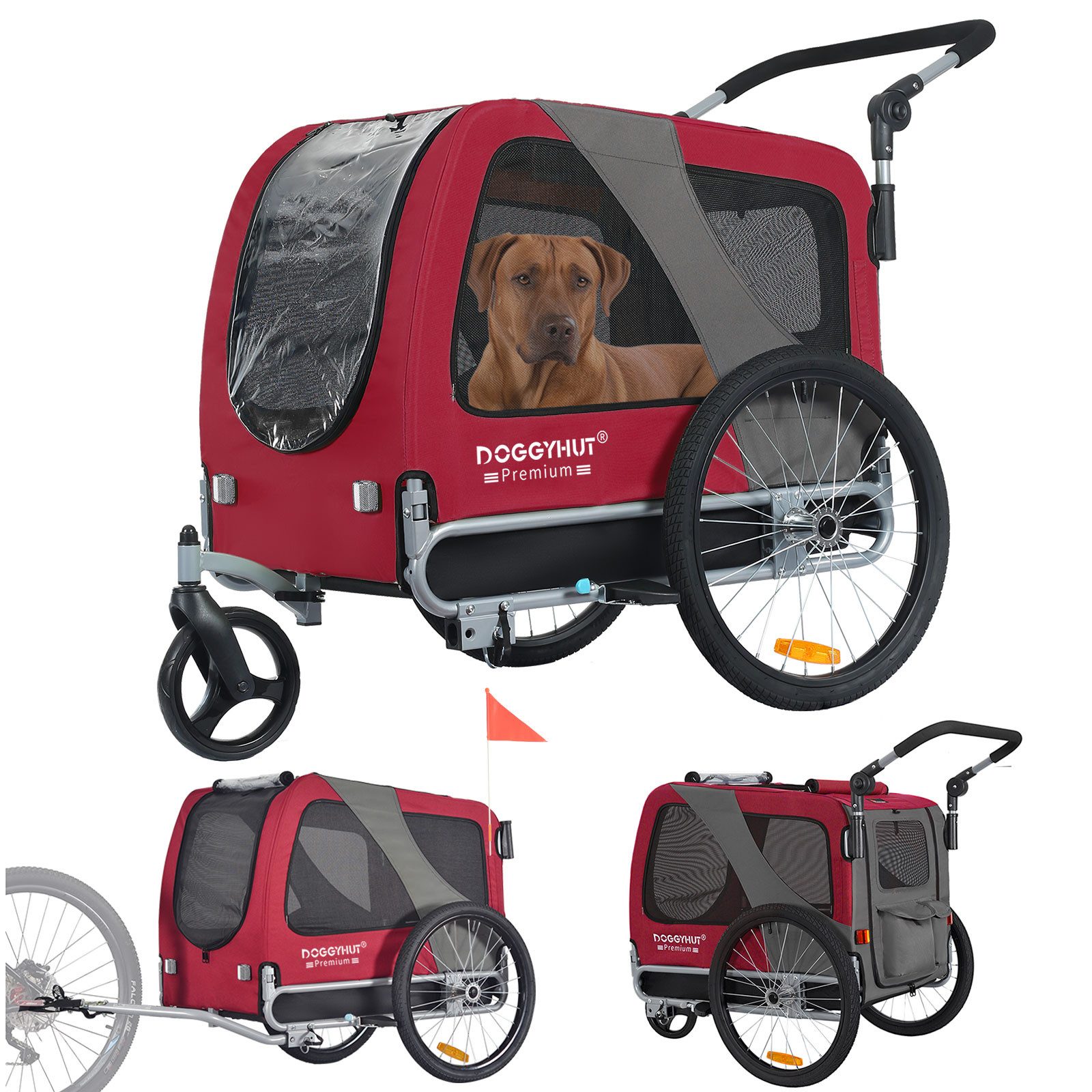TIGGO Fahrradhundeanhänger DOGGYHUT® Hundefahrradanhänger Hundeanhänger Fahrradanhänger