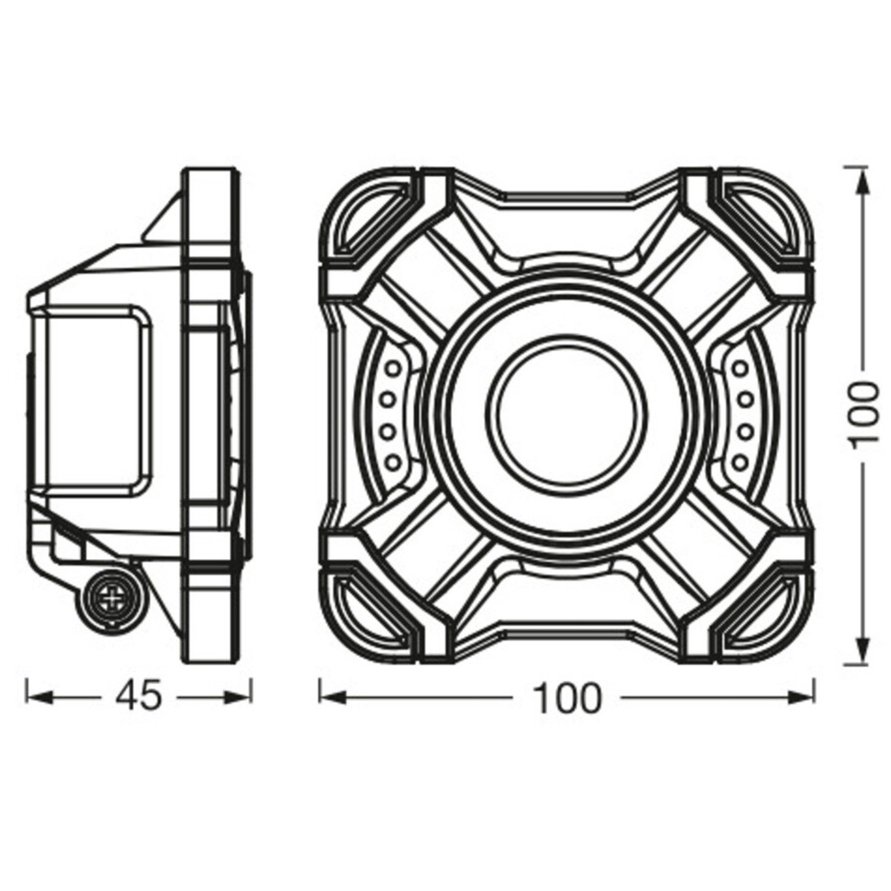 Osram LED Arbeitslicht OSRAM LED-Arbeitsleuchte, 10W, 6500K, 800lm, kaltweiß, IP54, schwarz