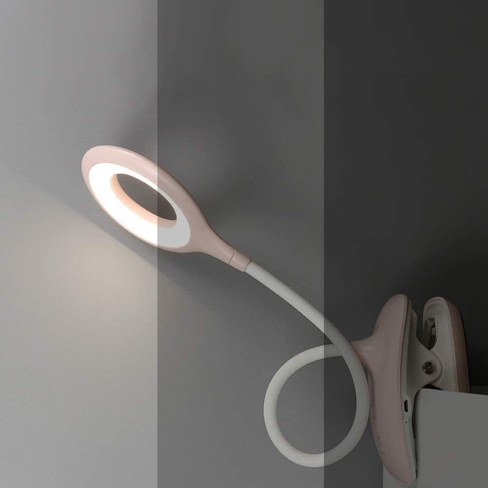 AUKUU LED Leselampe Leselampen mit Klemme, Leselampe LED Leselampe Pink LEDs, Buchlampe 3 16