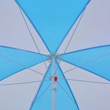 vidaXL Strandmuschel Strandmuschel Sonnenschutz Strandschirm-Windschutz Blau und Weiß 180 c