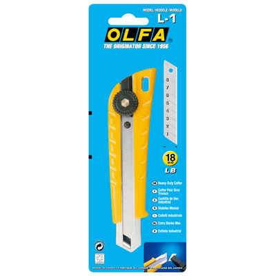 Olfa Cuttermesser L-1 Cuttermesser für 18 mm Klingen mit Klingenfixierung