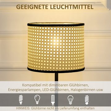 HOMCOM Tischleuchte Lampenschirm, Ein-,Ausschalter, ohne Leuchtmittel, Nicht Verfügbar, Tischleuchte
