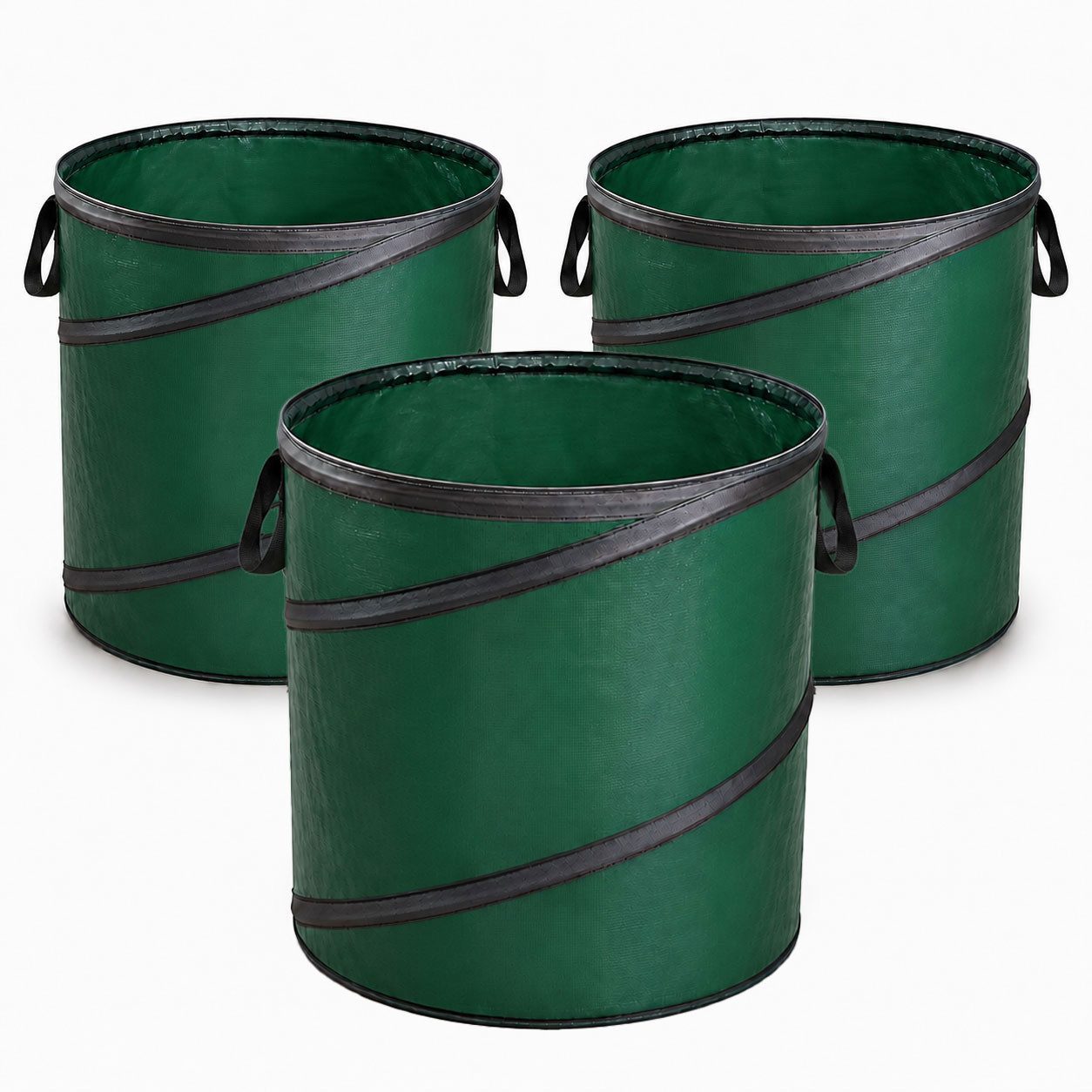 VABIONO Gartensack Gartenabfallsack 3 St. selbstaufstellend PopUp robuste Qualität 130L, (kostenloser Versand), PopUp-Form, robuste Tragegriffe, praktische Größe