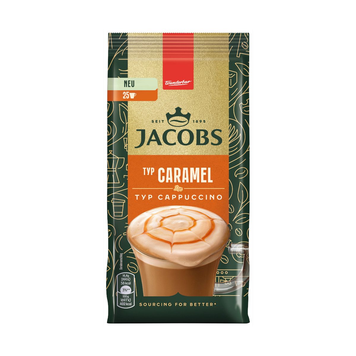 JACOBS Kaffee, Jacobs Kaffee Instantgetränk Typ Cappuccino Typ Caramel Packung 360g