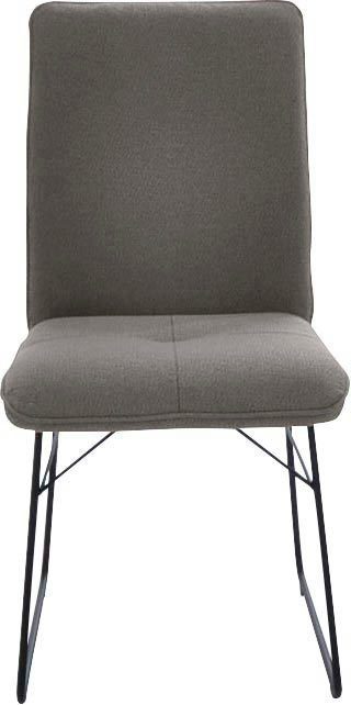 K+W Komfort & Wohnen Kufenstuhl (1 St), Drahtgestell in Metall schwarz, Griff am Rücken, Steppung im Sitz