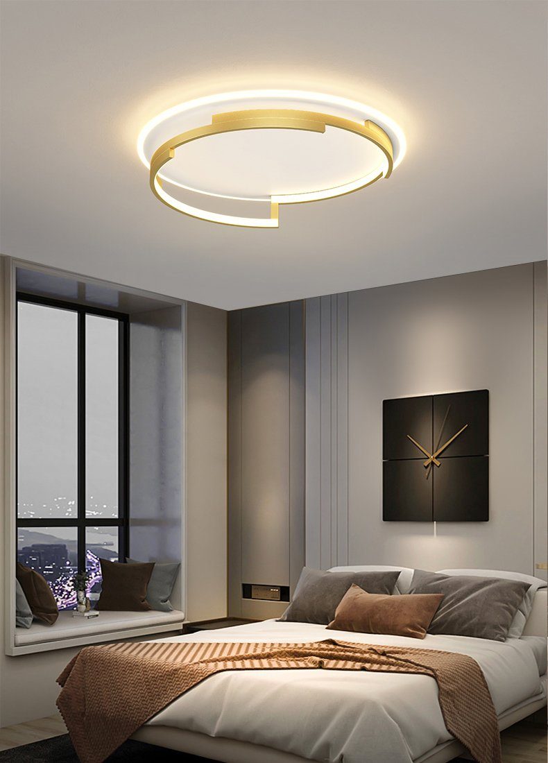 Daskoo Deckenleuchten Rund 50cm LED Deckenlampe mit Fernbedienung Dimmbar Wohnzimmer, LED fest integriert, Warmweiß/Neutralweiß/Kaltweiß, LED Deckenleuchte, Stufenloses Dimmen