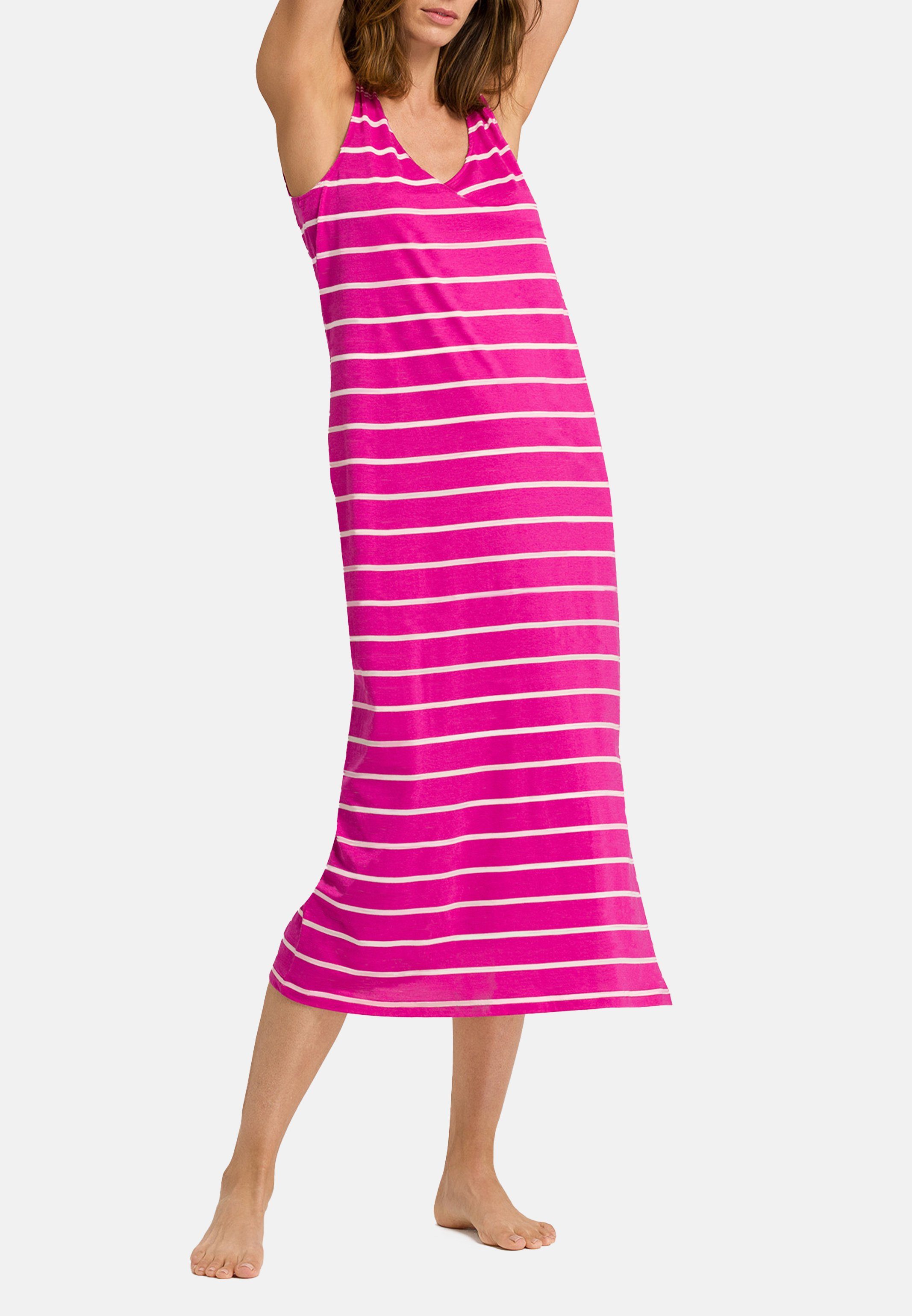 Hanro Nachthemd Laura (1-tlg) Nachthemd - Baumwolle - Im frischen Design berry stripe