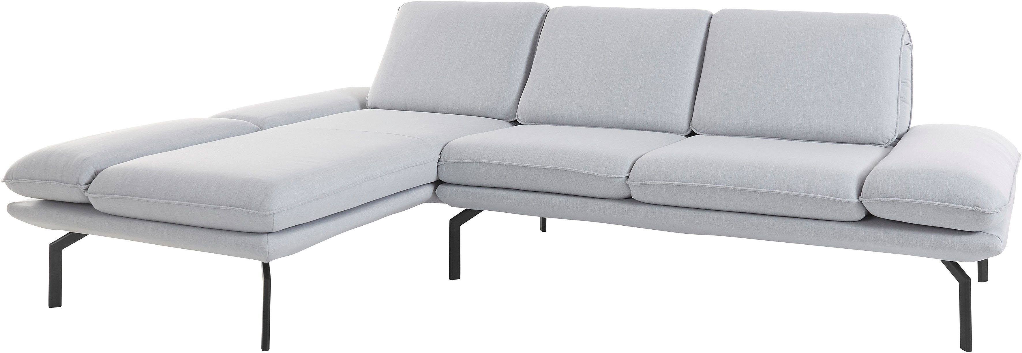 OTTO products Ecksofa Bennid, Wahlweise mit Arm- und Rückenfunktion, Stoffe aus recyceltem Material