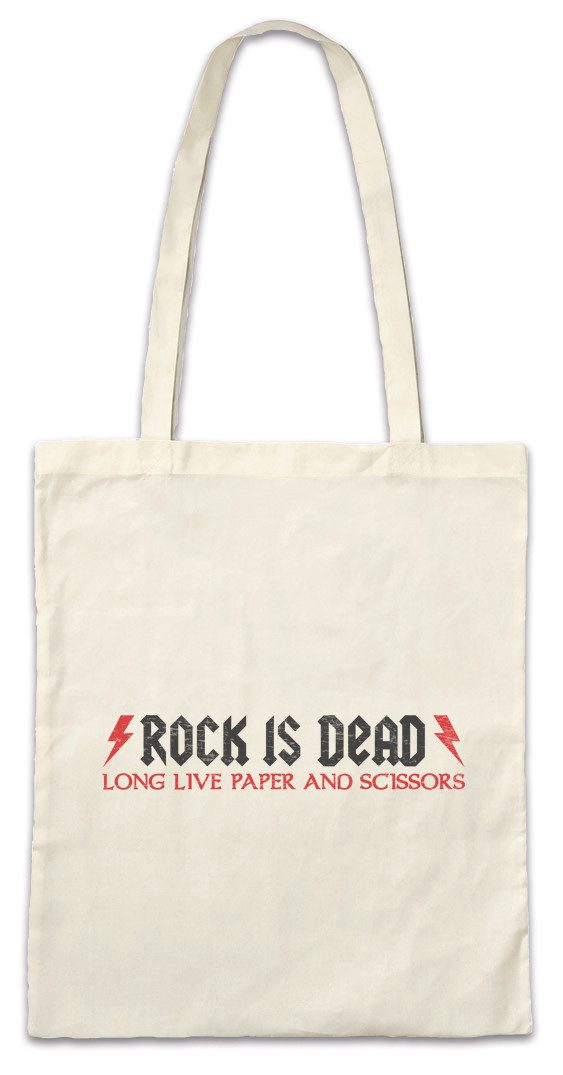 Urban Backwoods Beuteltasche Rock Is Dead Long Live I Stofftasche And Roll Punk Music Musician Band (1-tlg), Metal Guitar Player Drummer