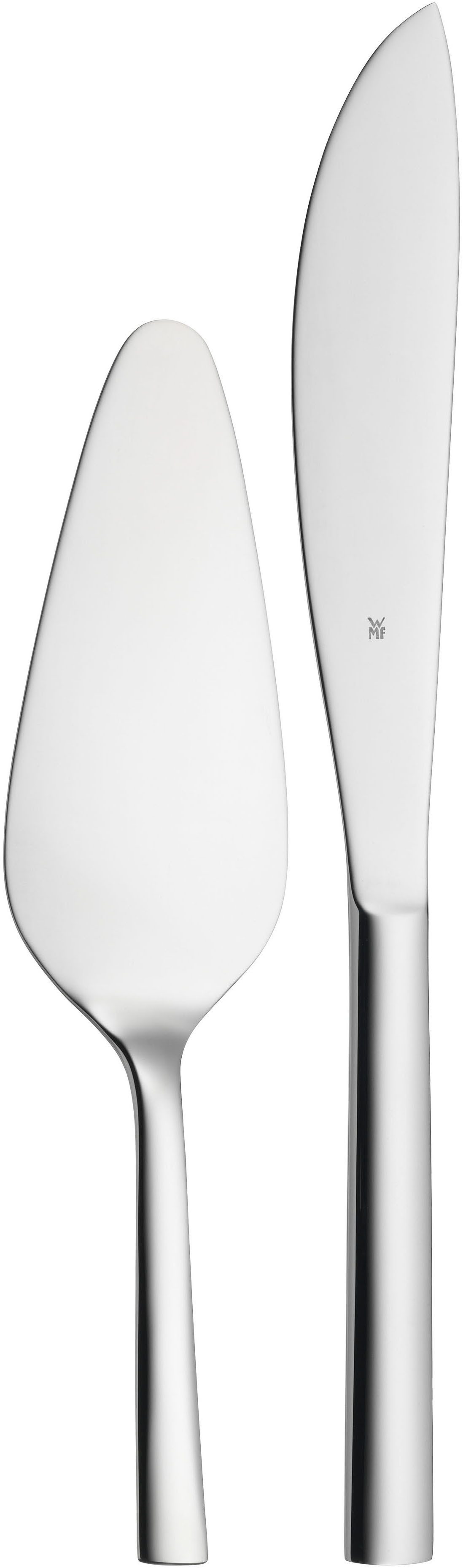 WMF Besteck-Set Nuova (2-tlg), 1 Personen, Cromargan® Edelstahl Rostfrei 18/10, 2-tlg., Tortenheber 23 cm, Tortenmesser 28 cm, Cromargan Edelstahl