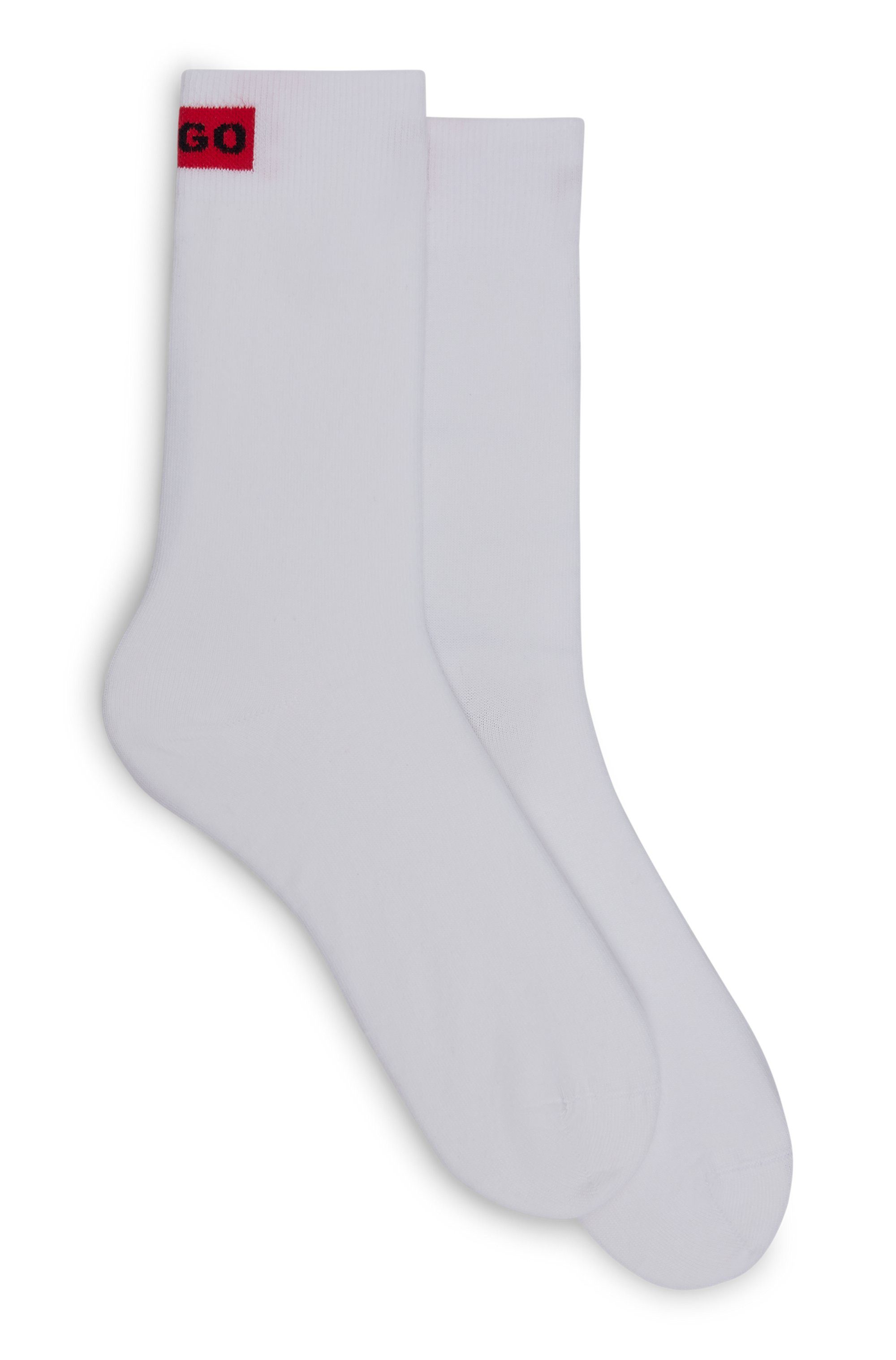 HUGO Businesssocken 2P RS LABEL CC W (Packung, 2-Paar, 2er) mit eingesticktem Markenlabel
