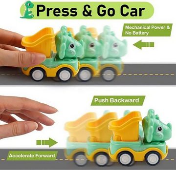Fivejoy Spielzeug-Auto 6 Stück Baby Auto Spielzeug, Baby Aufziehauto, (6-tlg), Spielzeugautos,Dinosaurier Spielzeug Auto, Baby Dinosaurierautos