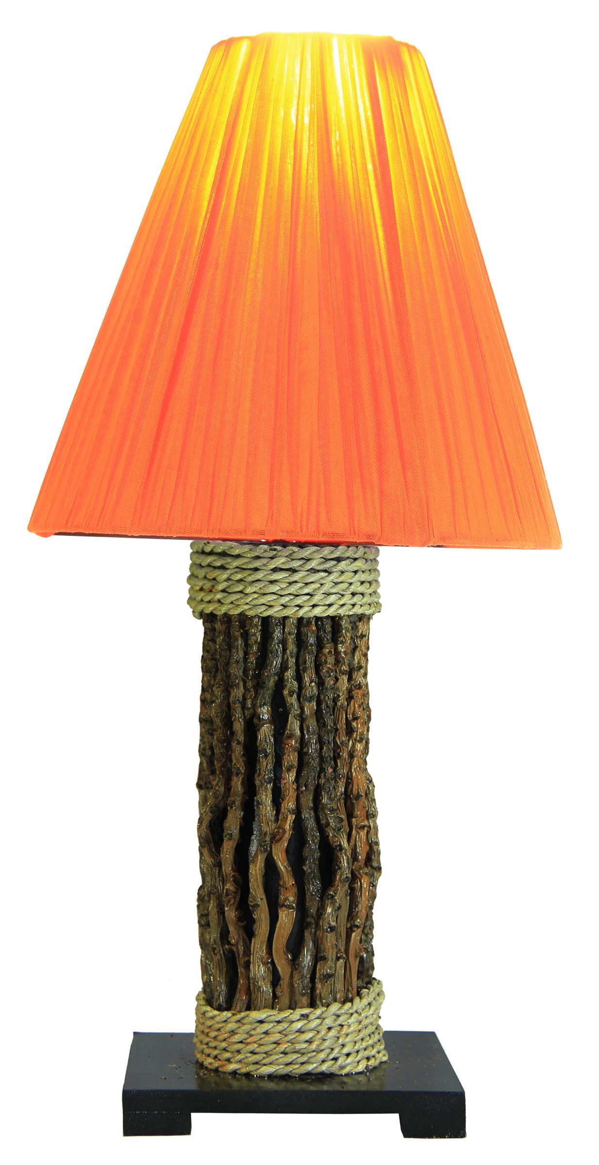 WORU Tischleuchte Tischleuchte Tara aus Rispen und Stoff 45 cm, 3 Farben
