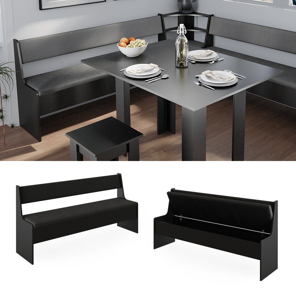 Vicco Sitzbank Roman, Schwarz, 166.6 x 41.5 cm (1-St)