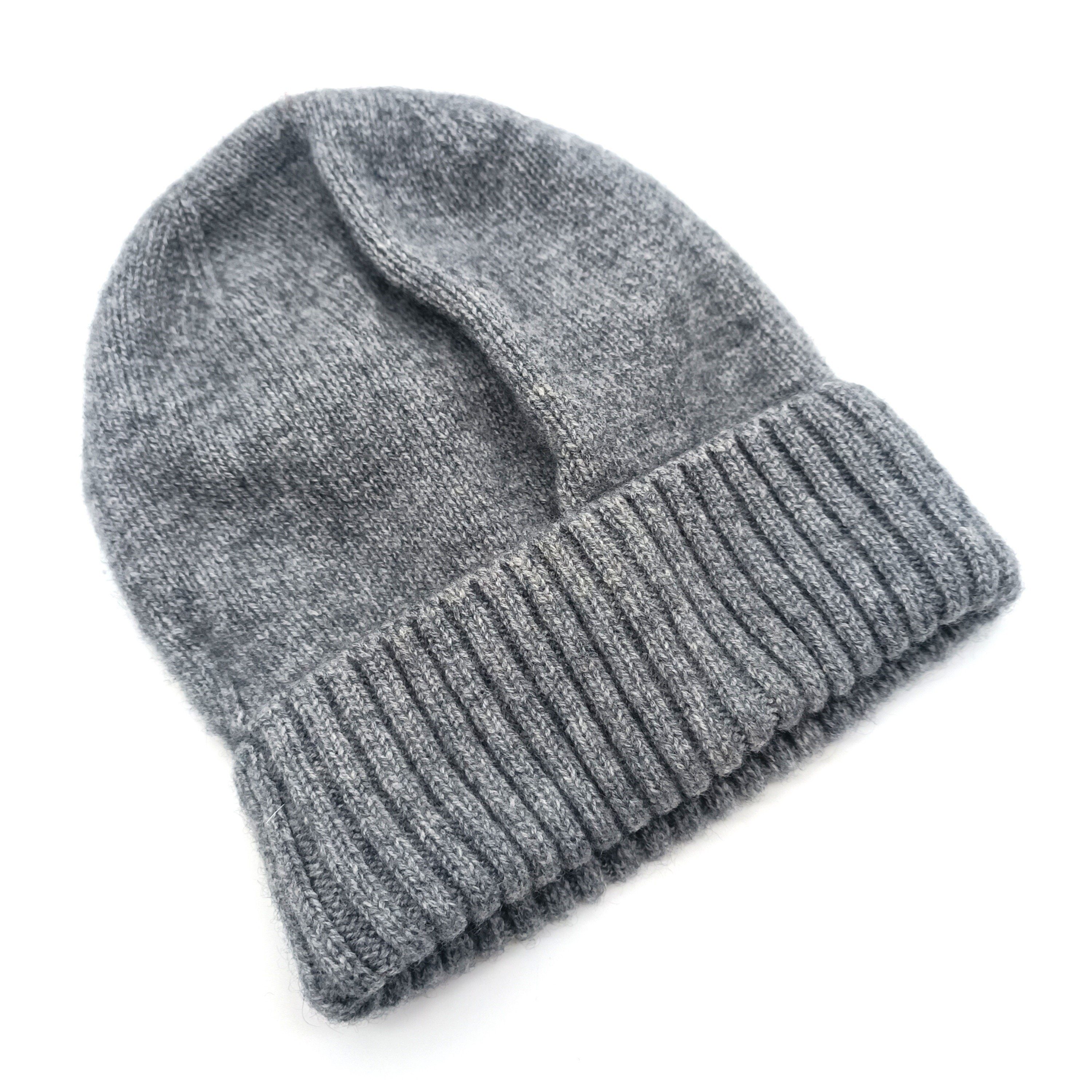 Strickmütze Cashmere Strickmütze hellgrau