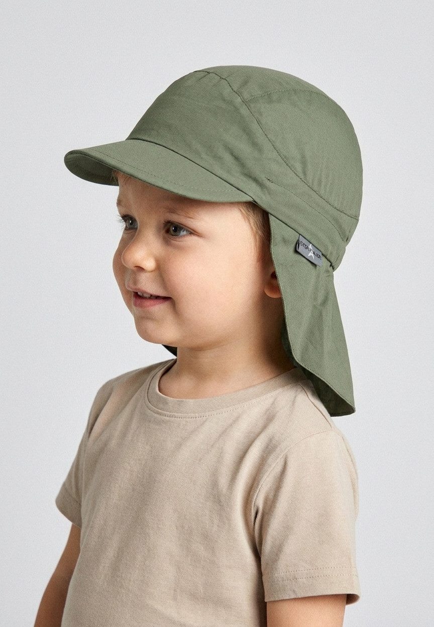 Sterntaler® Schirmmütze UV-Schutz 50+ Schirmmütze mit Nackenschutz Basic (1-St) Kindermütze mit Schirm aus UV-Popeline unifarben – Bild 4 von 5