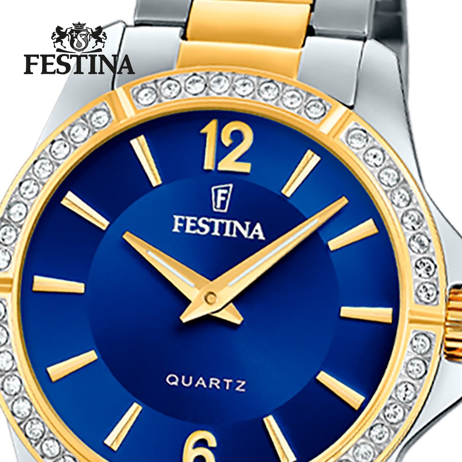 Festina Quarzuhr Festina Damenuhr Mademoiselle Armbanduhr, (Analoguhr), Damen Armbanduhr rund, Edelstahlarmband silber, gold, Fashion