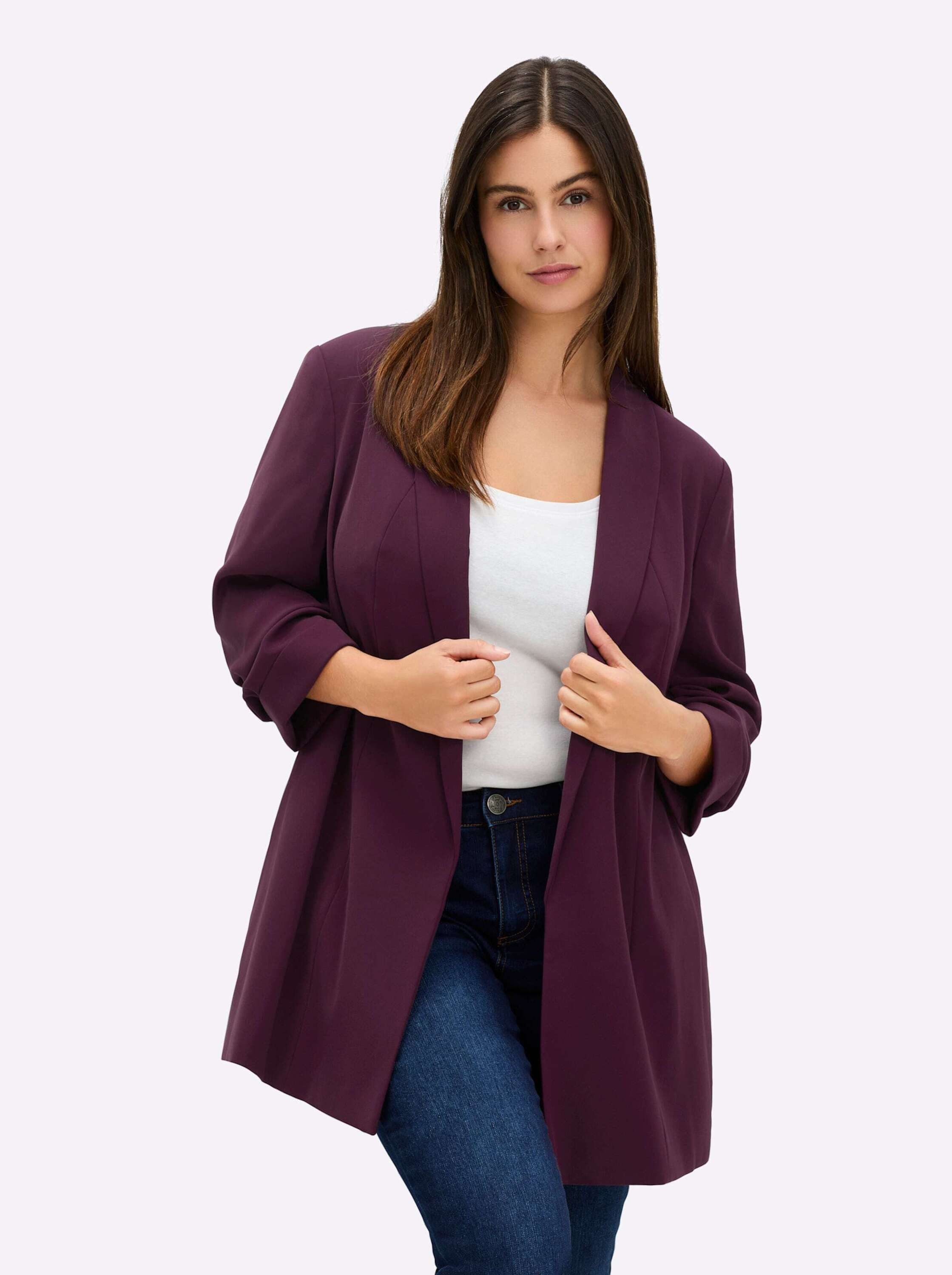 Sheego Blusenblazer Longblazer Langarm