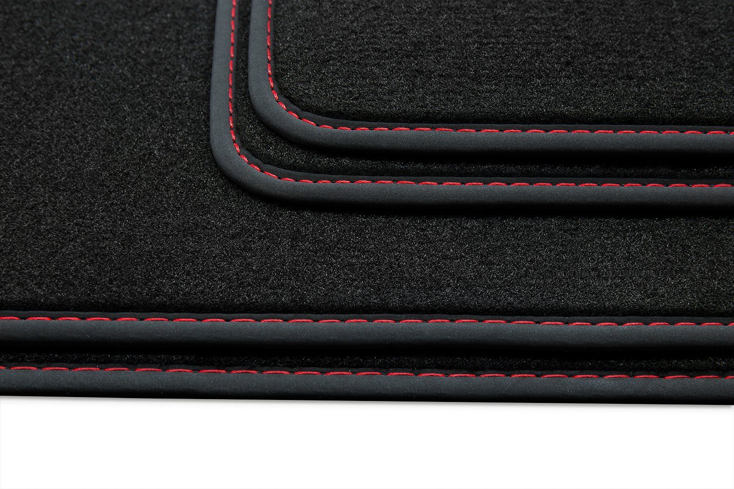 Leon Kombi Velours 2012-2020 teileplus24 Premium 3 5-Türer Auto-Fußmatten V331 5F kompatibel mit Fußmatten Seat Rot